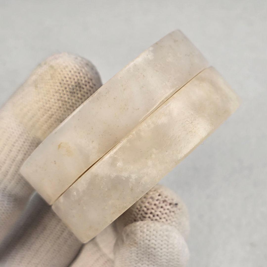 時代物 本物和田白玉 手彫り 清代 茶道具 篆書 詩賦紋 香合 粉箱 美品