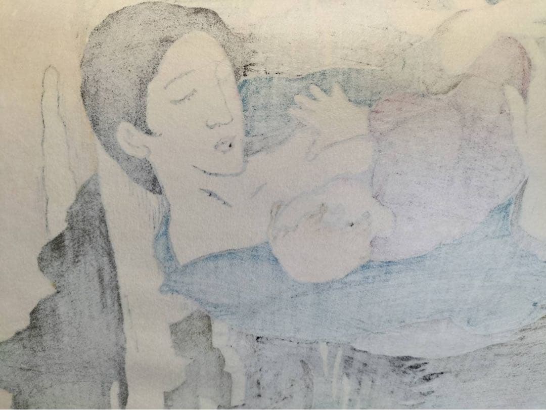 竹久夢二 木版画 ふる里の海 加藤版画 絶版品