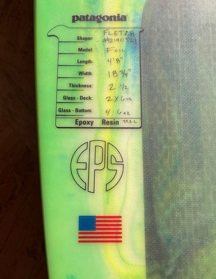 パタゴニア フォイルサーフボード GRASSHOPPER フルデッキパット