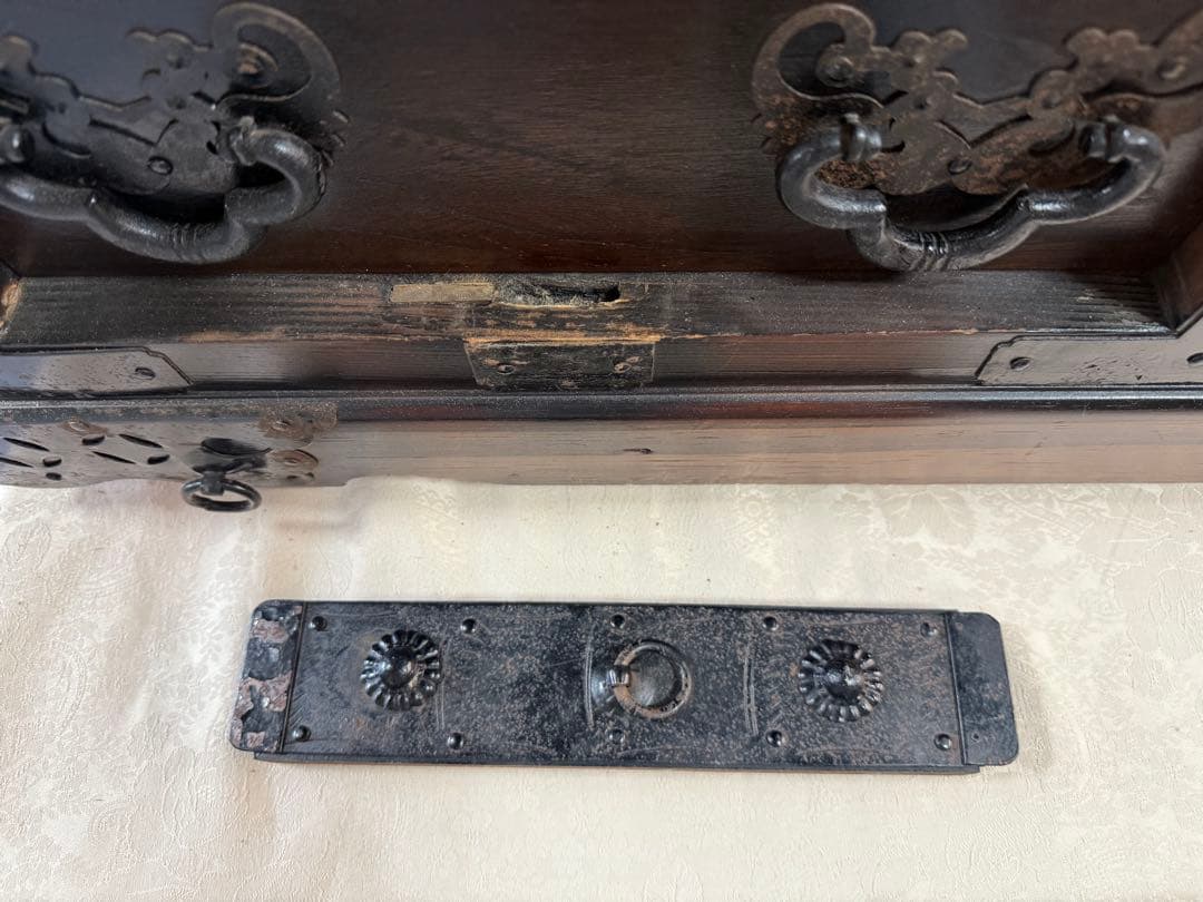 李朝　キャスター付箪笥　古民具　送料込み250505