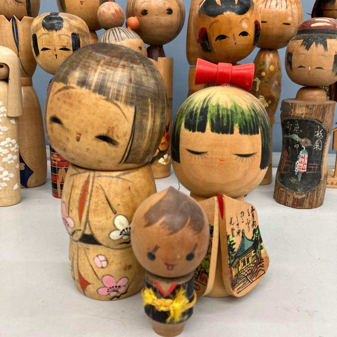 D-3 創作こけし まとめ売り 14体セット 伝統工芸品 郷土玩具 昭和レトロ