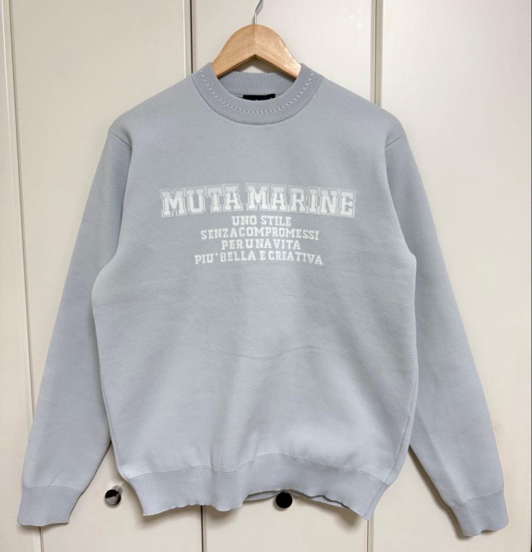 ムータマリン ジャガード ニット ライトブルー 5