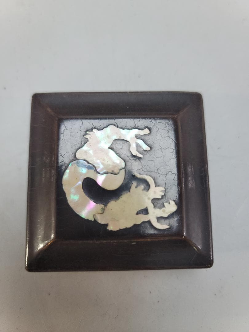 中国美術 唐物 螺鈿龍紋 香合 DT513