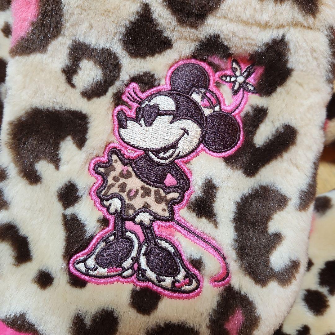 ミニー　ヒョウ柄　マフラーキャップ