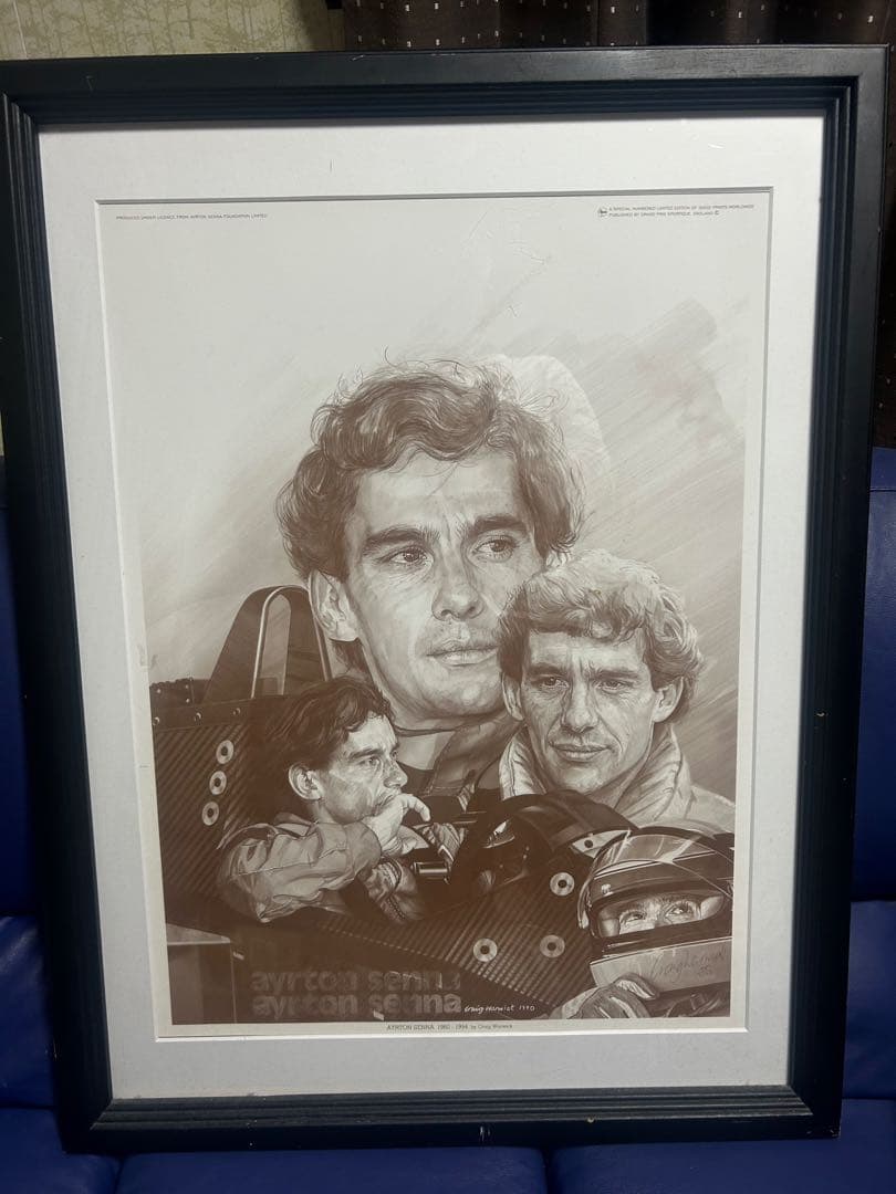 アイルトン・セナ 鉛筆画 サイン入り 881/3000 送料込