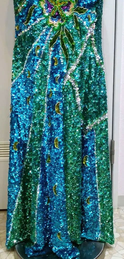 超豪華な総スパンコール　マーメイド　ロングドレス　発送会　イベント　ダンス