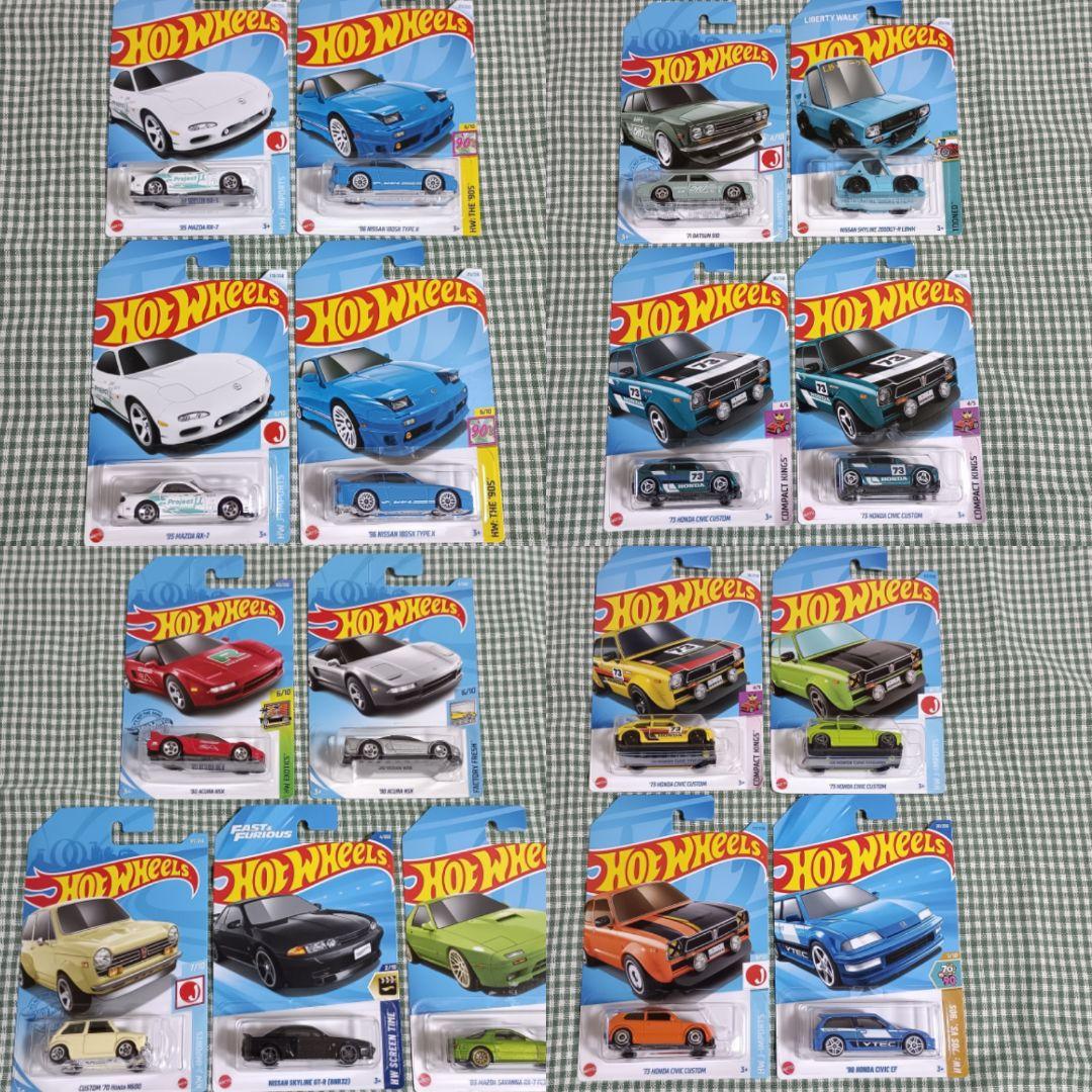 ホットウィール 17台 日本車 シビック FD NSX 180sx 510 等