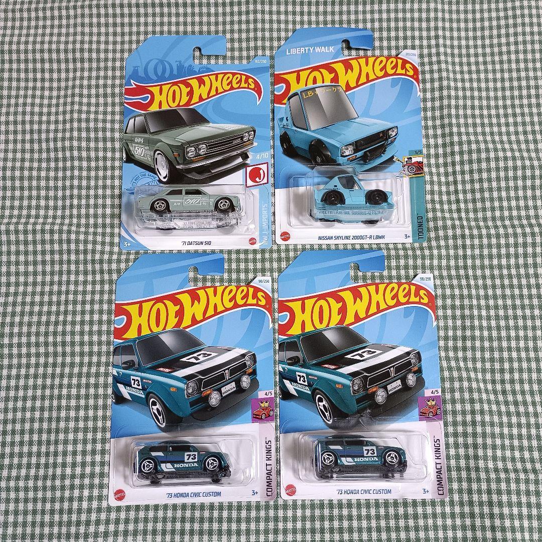ホットウィール 17台 日本車 シビック FD NSX 180sx 510 等