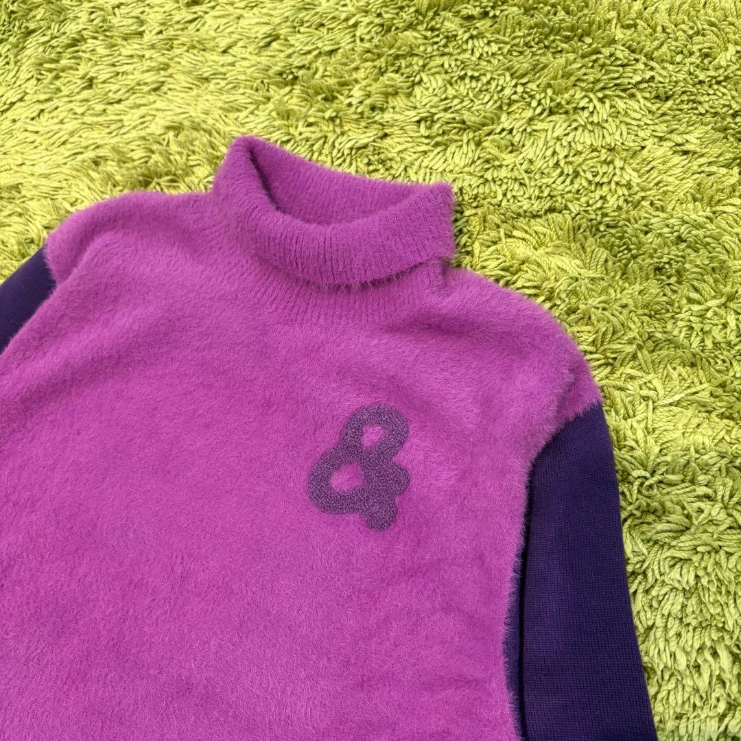 and per se アンパスィ ニットセーター ハイネック 異素材 紫 M