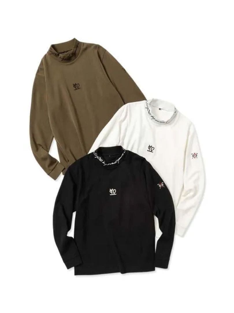 MODAL STRETCH MILANO MOCK NECK ブラック　Lサイズ