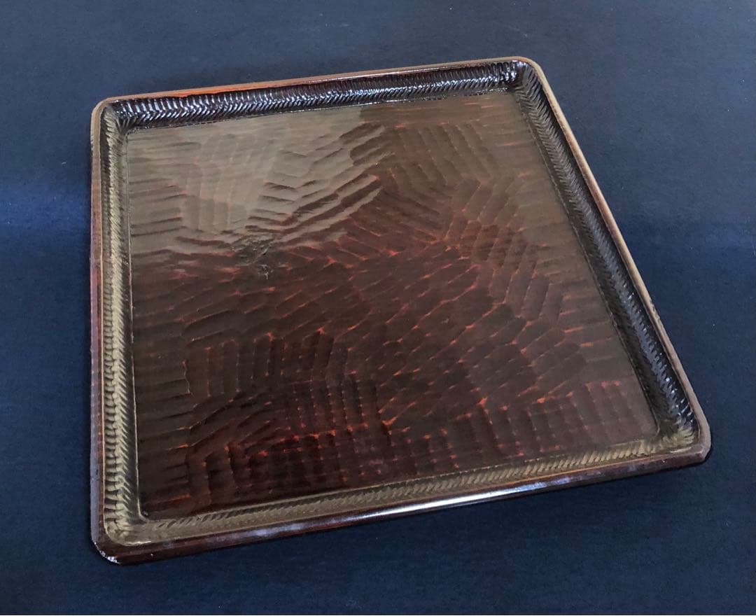 《R》伝統工芸 讃岐彫 四方膳5客 讃岐盆 銘々膳 刳抜　260205く5