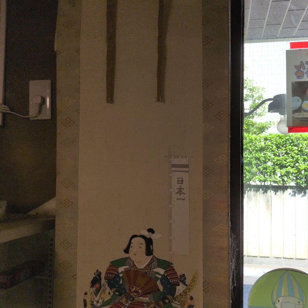 桃太郎肉筆日本画 武士 手描き アート 掛軸　時代物桐箱付