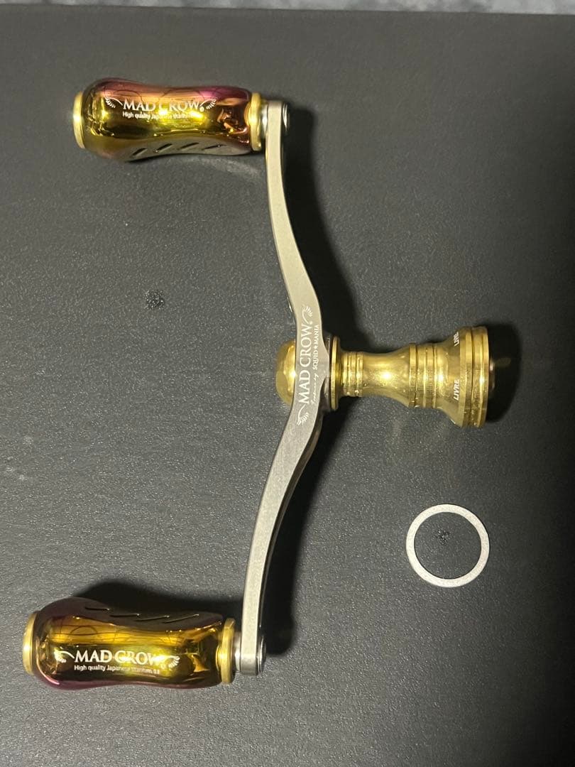 MAD CRAWL リールハンドル ゴールド/パープル Oリング付き