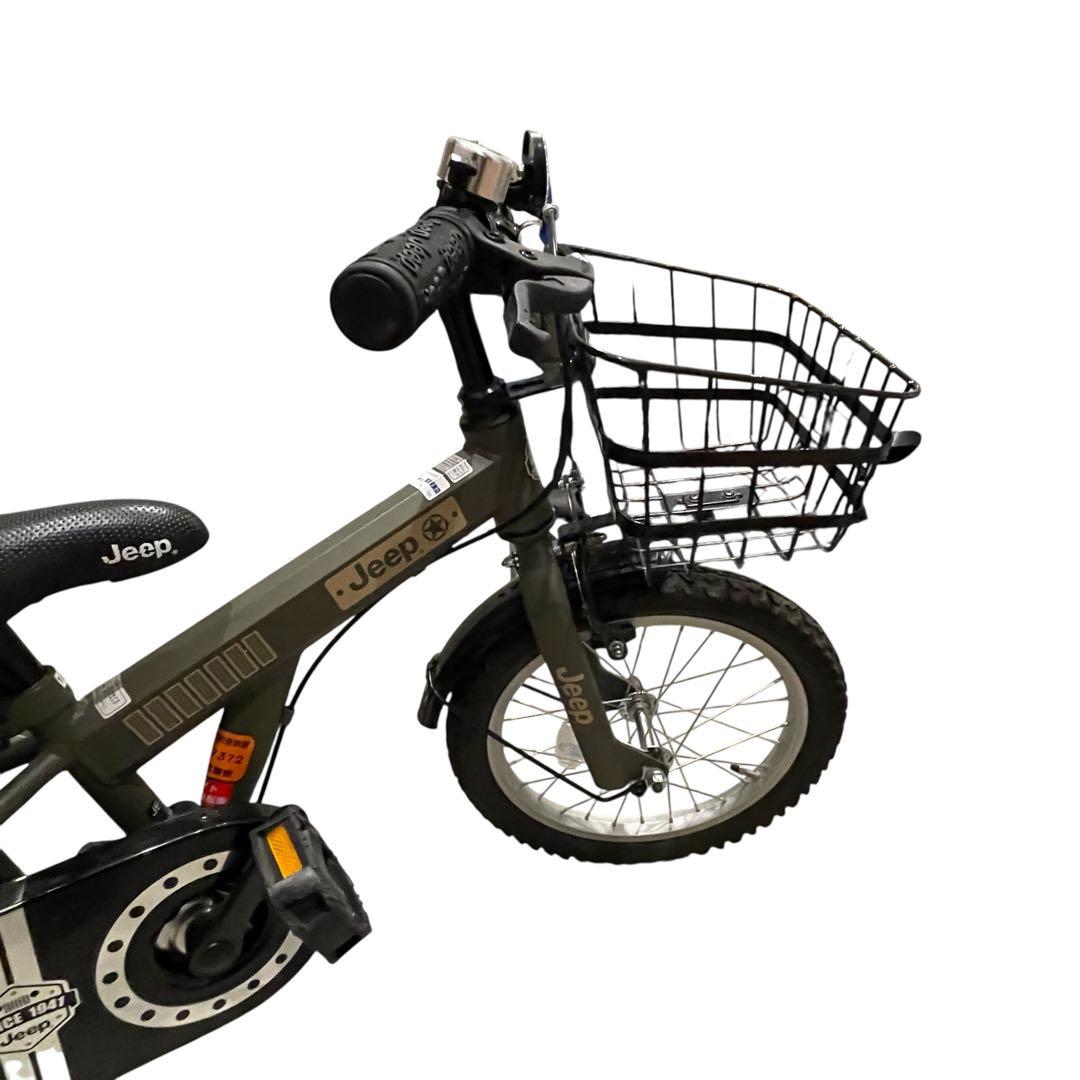 【美品】jeep je-16g 16インチ オリーブグリーン自転車キッズバイク