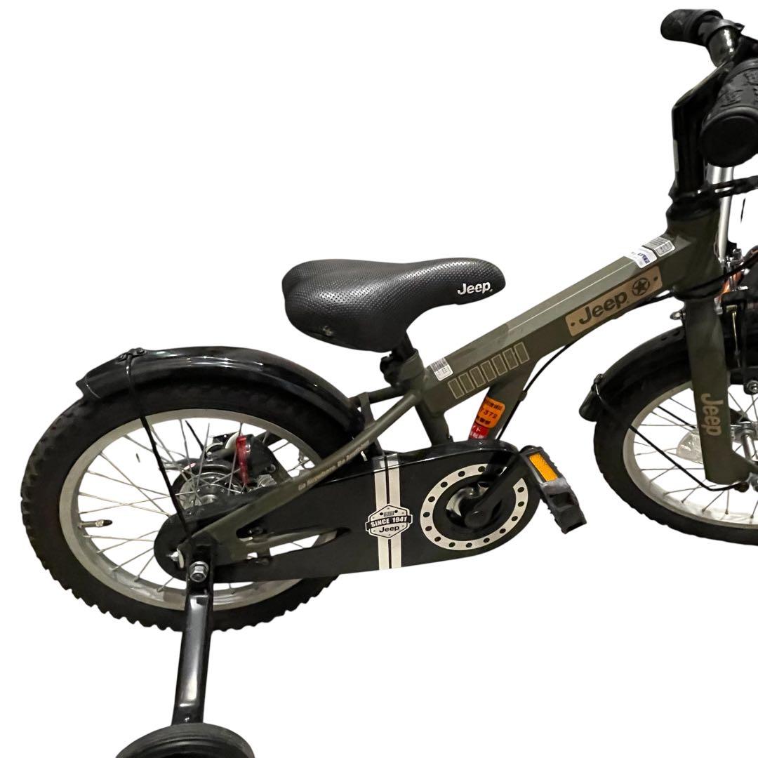 【美品】jeep je-16g 16インチ オリーブグリーン自転車キッズバイク