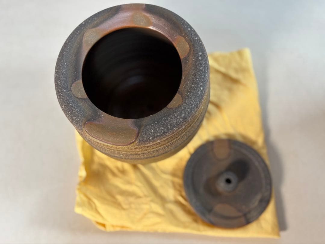 茶道具　備前水指　人間国宝　藤原雄（作）共箱