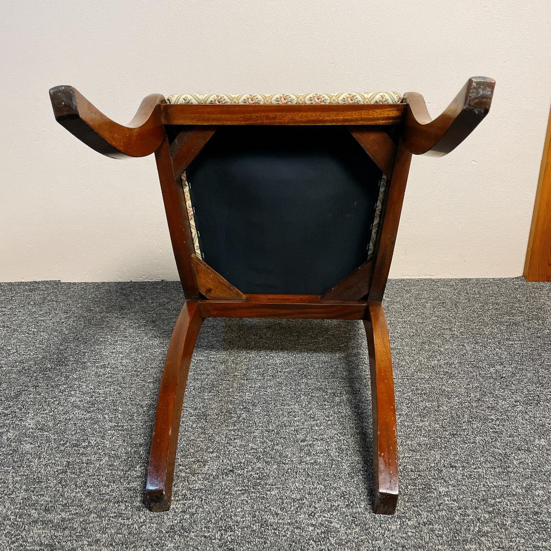 英国　アンティーク　ダイニングチェア 椅子 彫刻 ツイストレール マホガニー