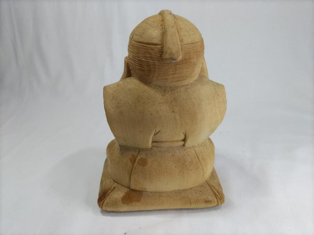 在庫処分品　【福助】木彫り　高さ25ｃｍ　おでこに傷　送料無料！