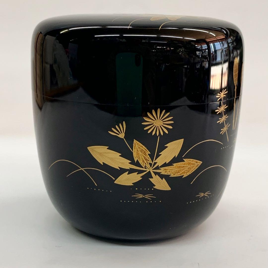 【中棗　春野蒔絵】　　新井喜峰　　共箱