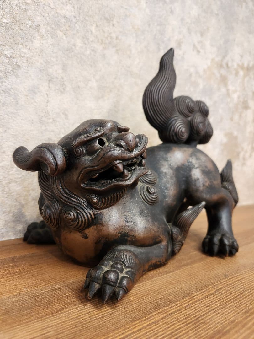 狛犬　獅子　備前焼　古備前　骨董品　置物　インテリア