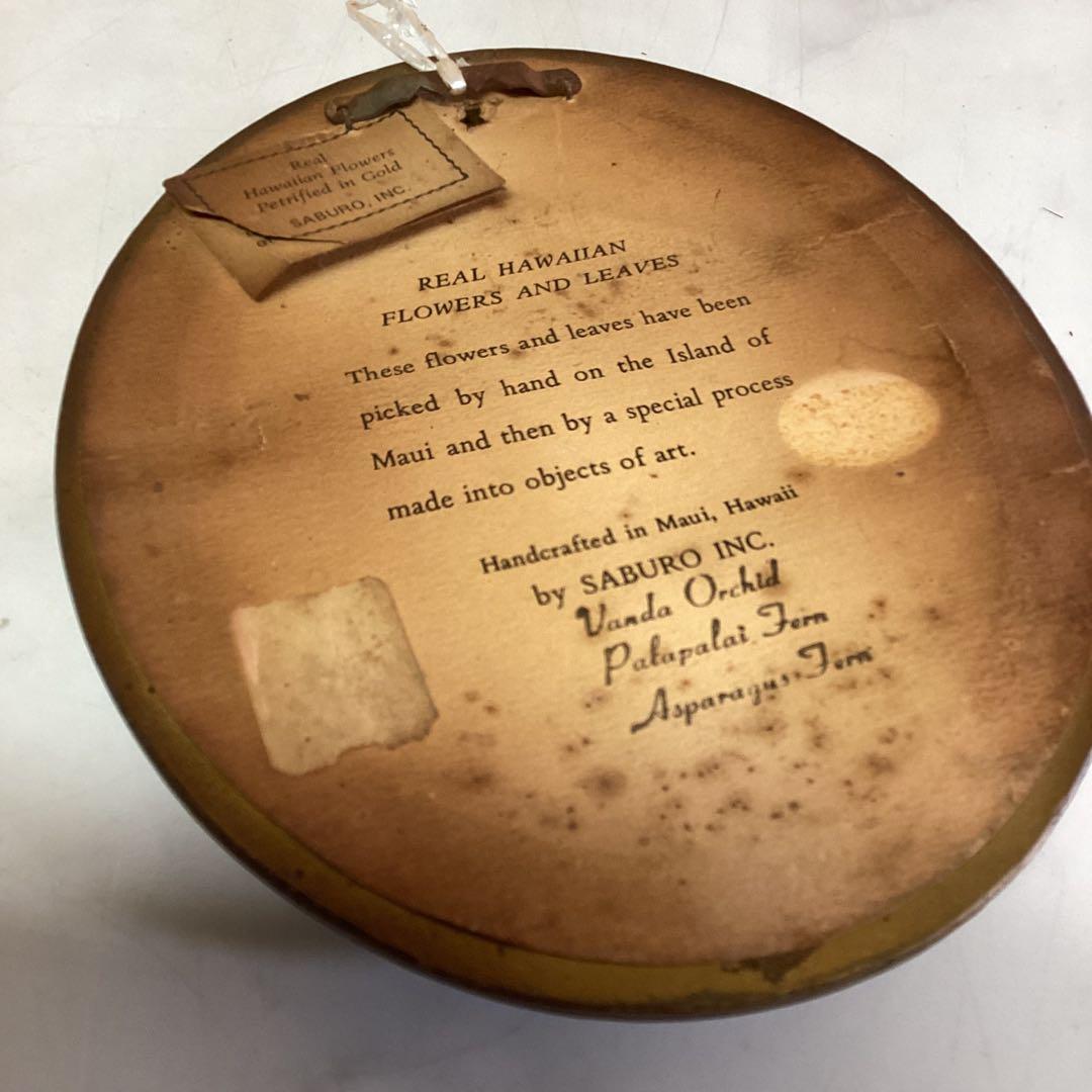 ビンテージ　ハワイ　壁飾り　リアル　ハワイアン　フラワー　リーブス　（お53）