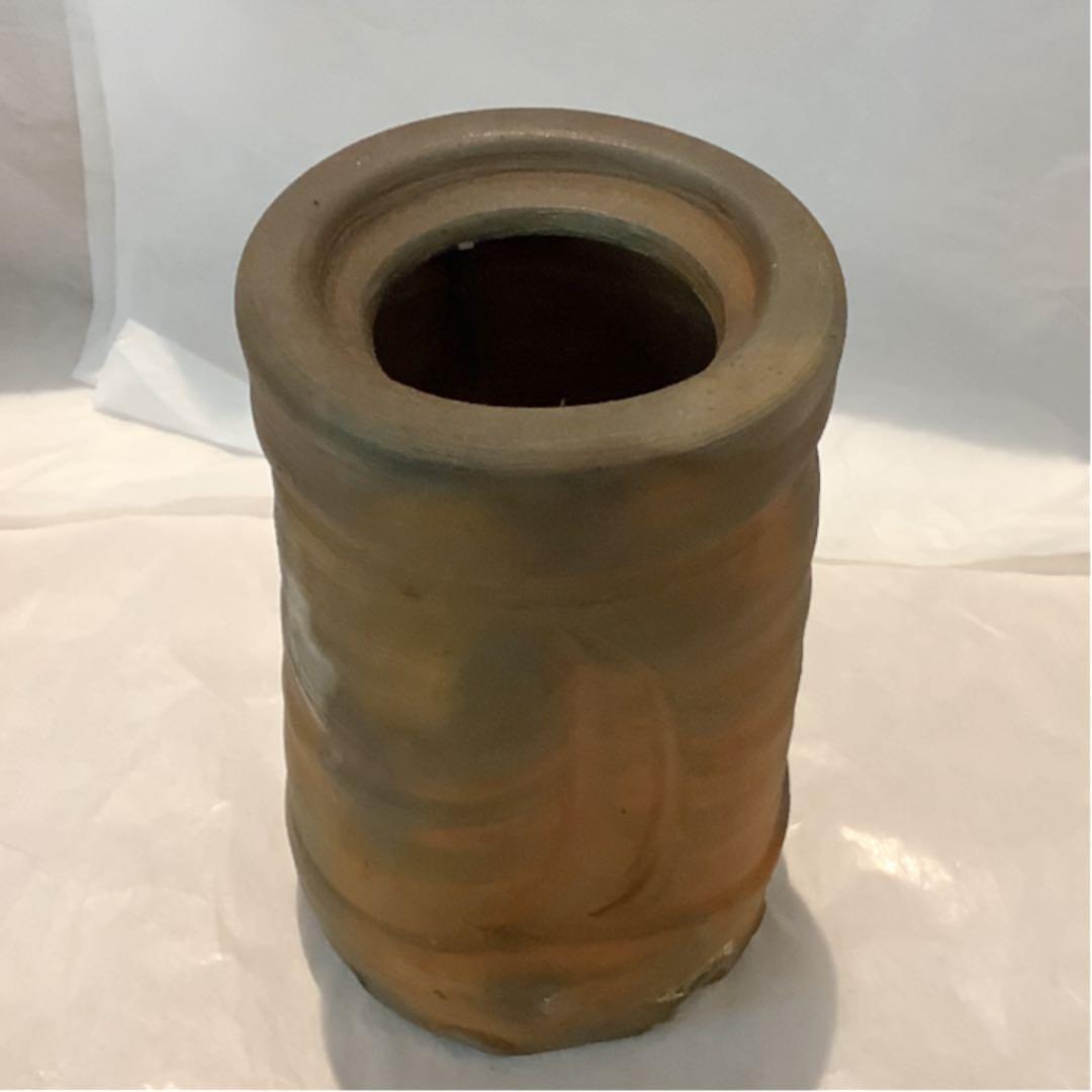 乗松俊行作　備前焼　旅枕　掛花入