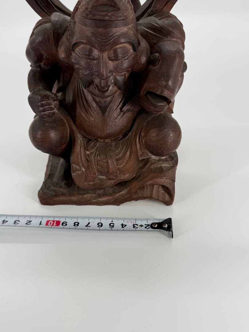 佐藤正貫作　木彫り　恵比寿　大黒天　置物　一対　明治