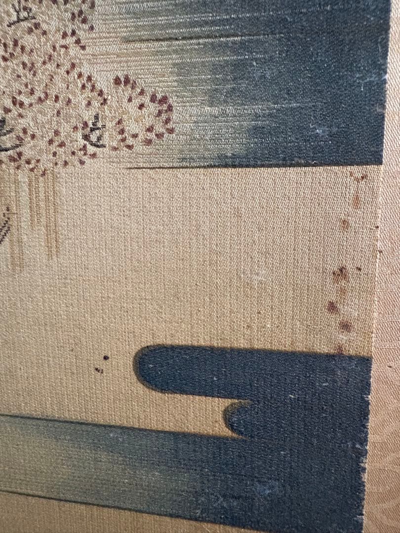 横額　機械刺繍？　御即位礼紫宸殿の儀の図　102cm×55cm