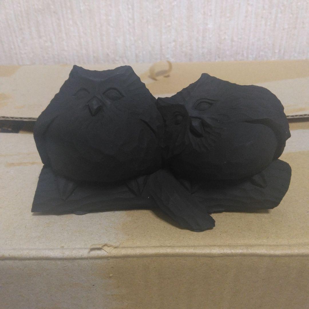 【稚内副港市場限定】民芸品 4点セット 喰われ熊 ペア熊 フクロウ ペアフクロウ