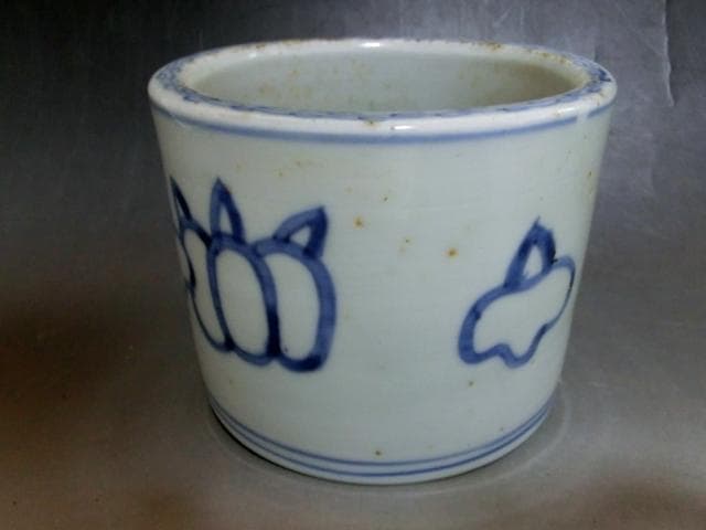 火入れ■染付蕪の図 古伊万里(江戸後期～明治期)香炉 火器 古美術時代物骨董品■