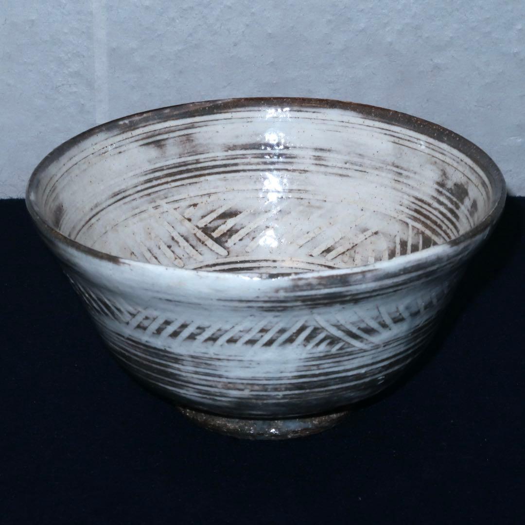 【茶道具】森岡嘉祥作　三島茶碗