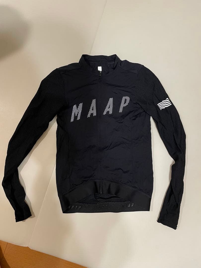  ブラック サイクルジャージ 長袖　XS