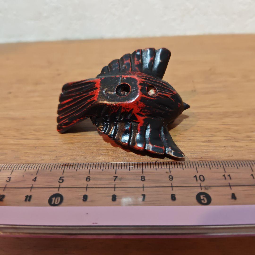 時代提物 極上木彫根付【福来雀】両羽根間約5.1cm 嘴尾間約6cm 重さ約8ｇ