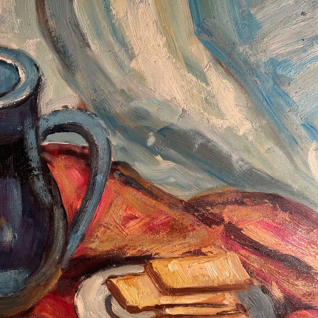 ★秀作★ 手書き油絵 静物 額付 肉筆絵画 インテリア 油彩画