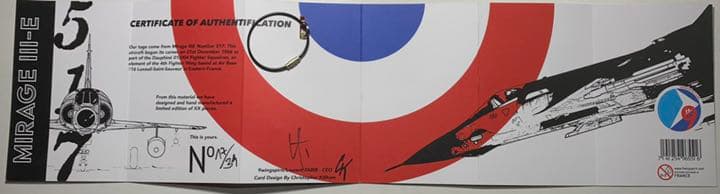 フランス空軍 戦闘機 ダッソー ミラージュ IIIE タグ キーホルダー 緑