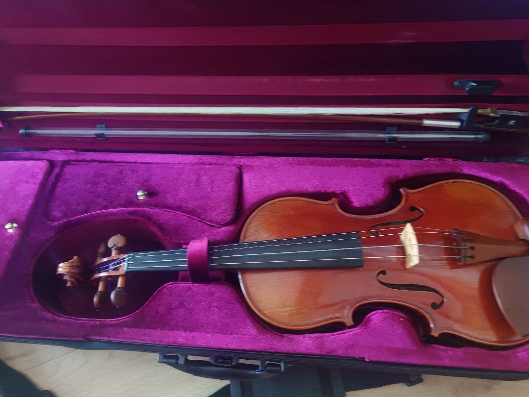 バイオリン 本体 木製 紫ケース　値下げ受付可能