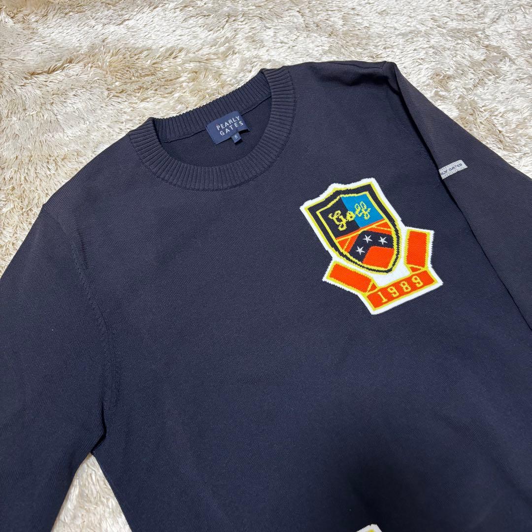 PEARLY GATES パーリーゲイツ クルーネックロゴニット ブラック 5