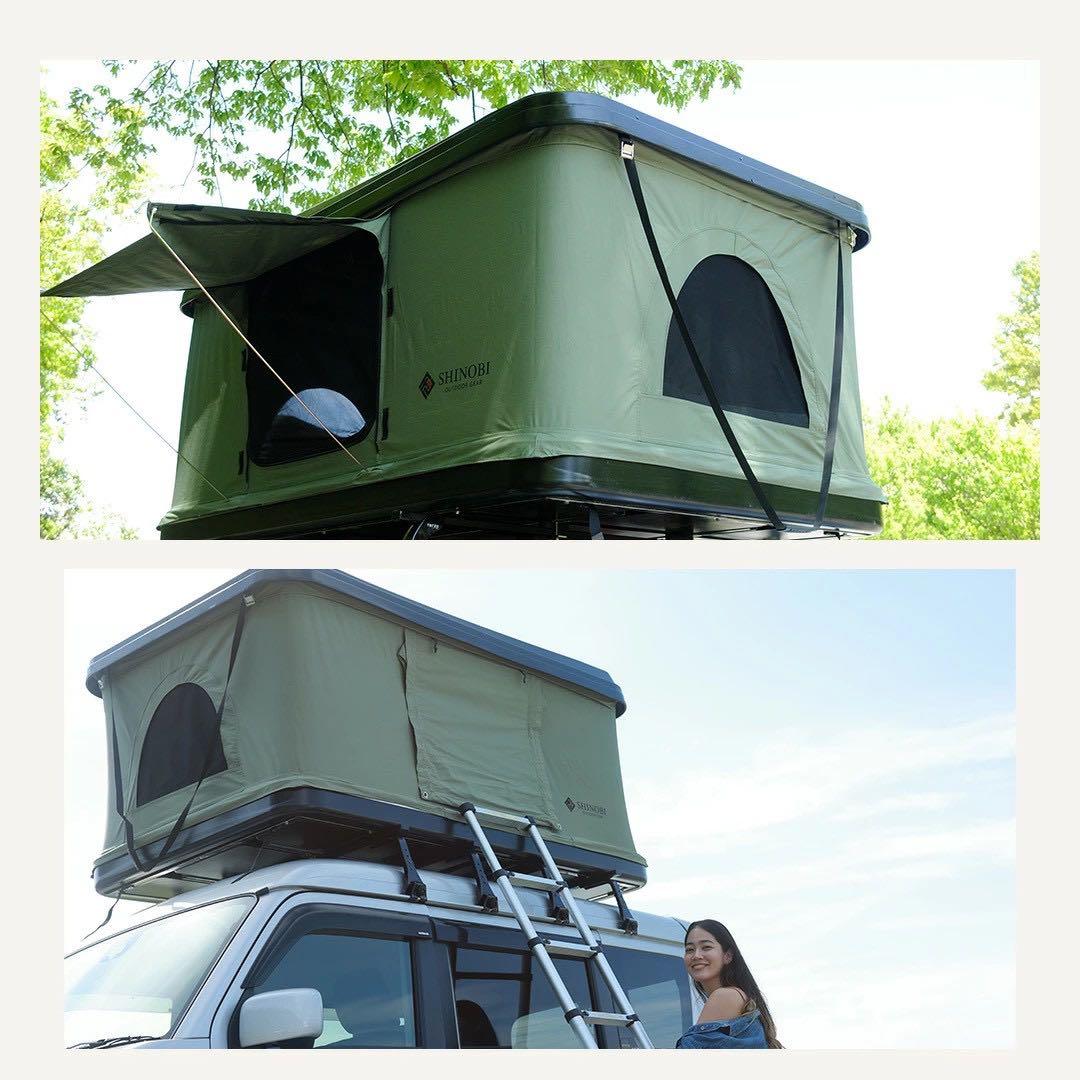 新品未使用 SHINOBI ルーフテント ハシゴ付 タワー型 ホワイト/ベージュ