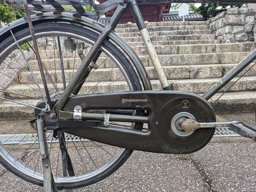 山口　シルバー号　整備済み　実用車　昭和 レトロ 自転車 　ロッドブレーキ