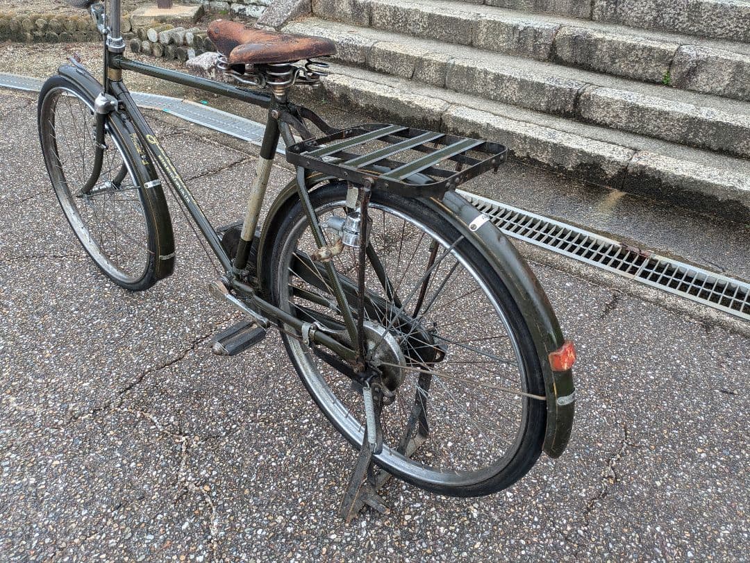 山口　シルバー号　整備済み　実用車　昭和 レトロ 自転車 　ロッドブレーキ