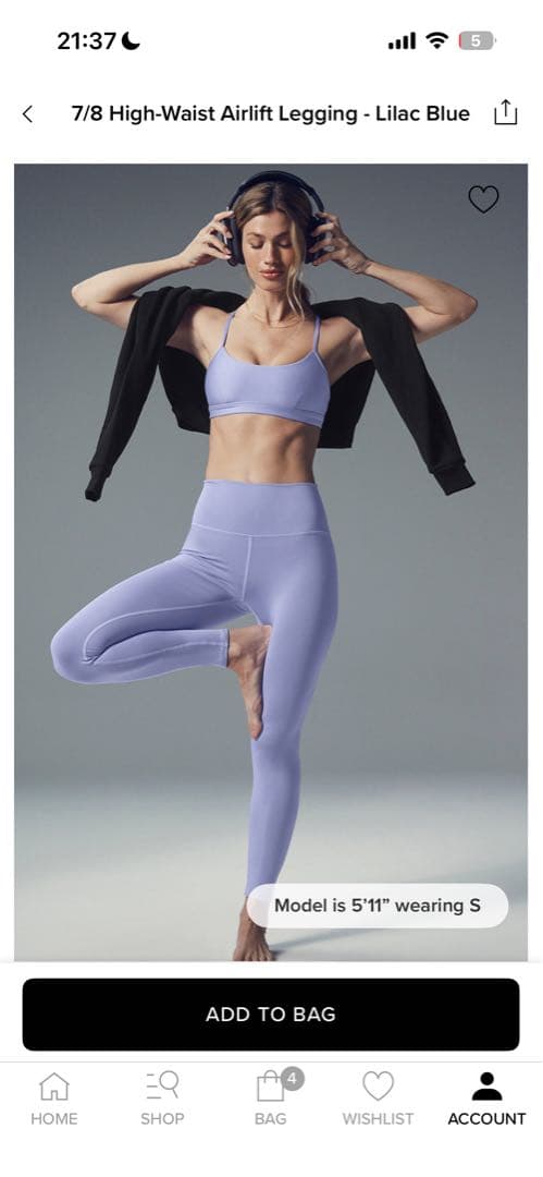 7/8 ハイウエストエアリフトレギンス - ライラックブルー