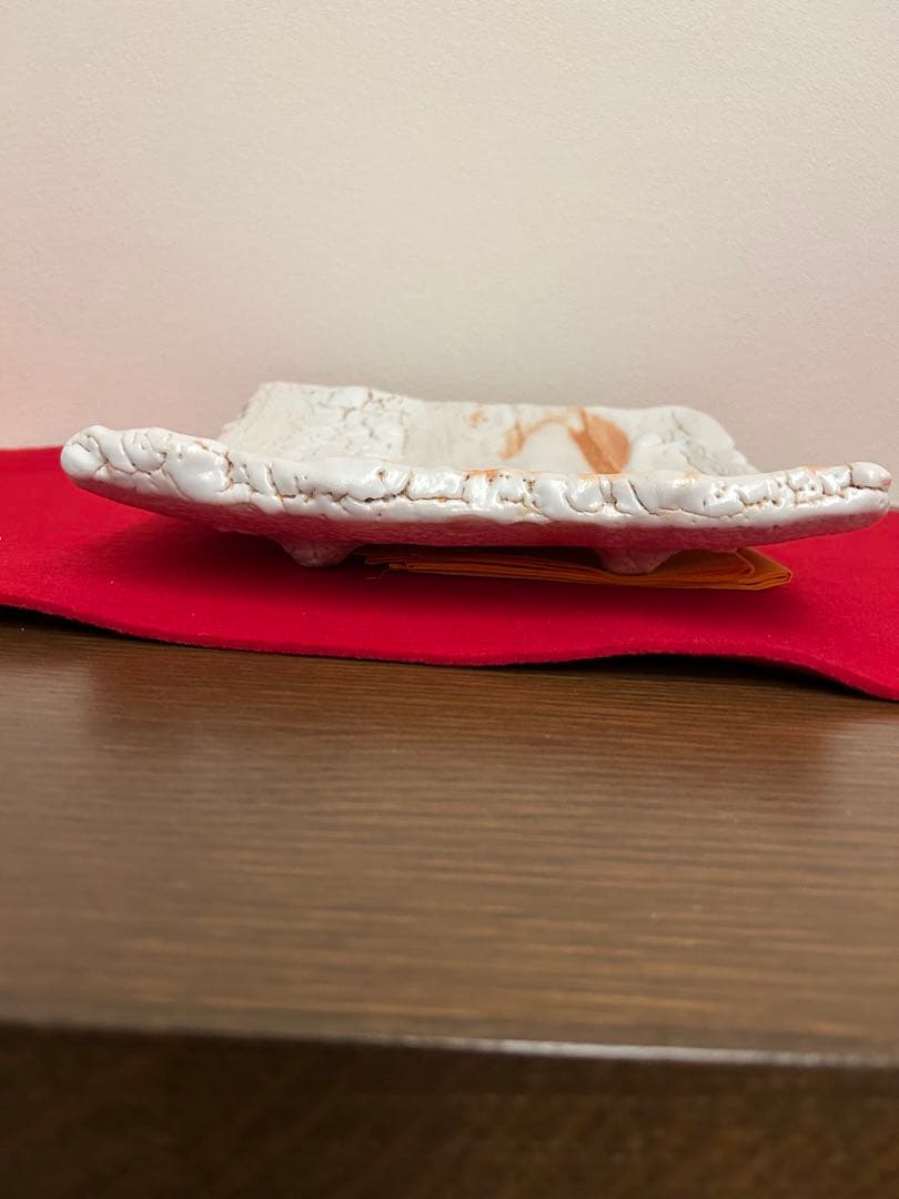 堀一郎作　志野四方皿