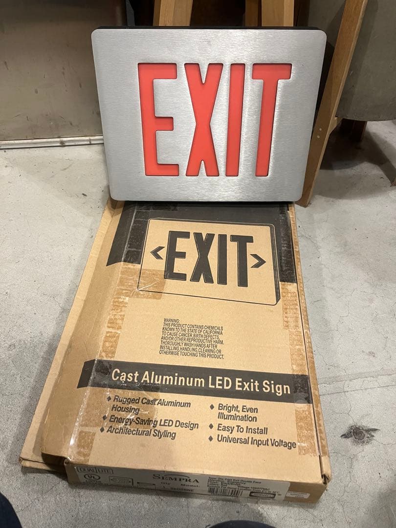 アルミニウム LED EXIT サイン