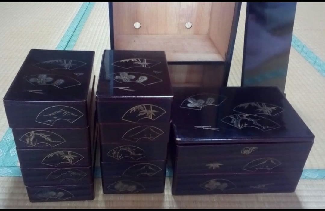 木製漆塗　骨董品　アンティーク　弁当十人揃