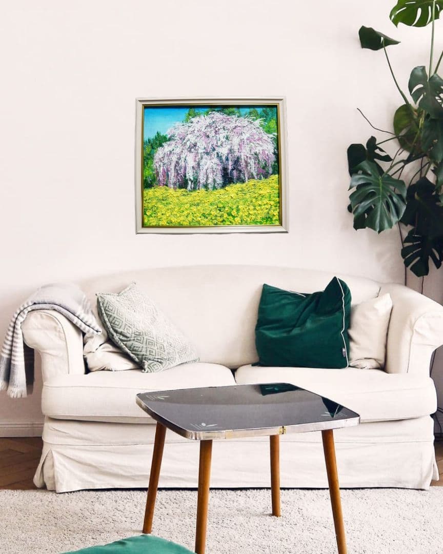 油絵 油彩 油彩画 絵 絵画 【しだれ桜】