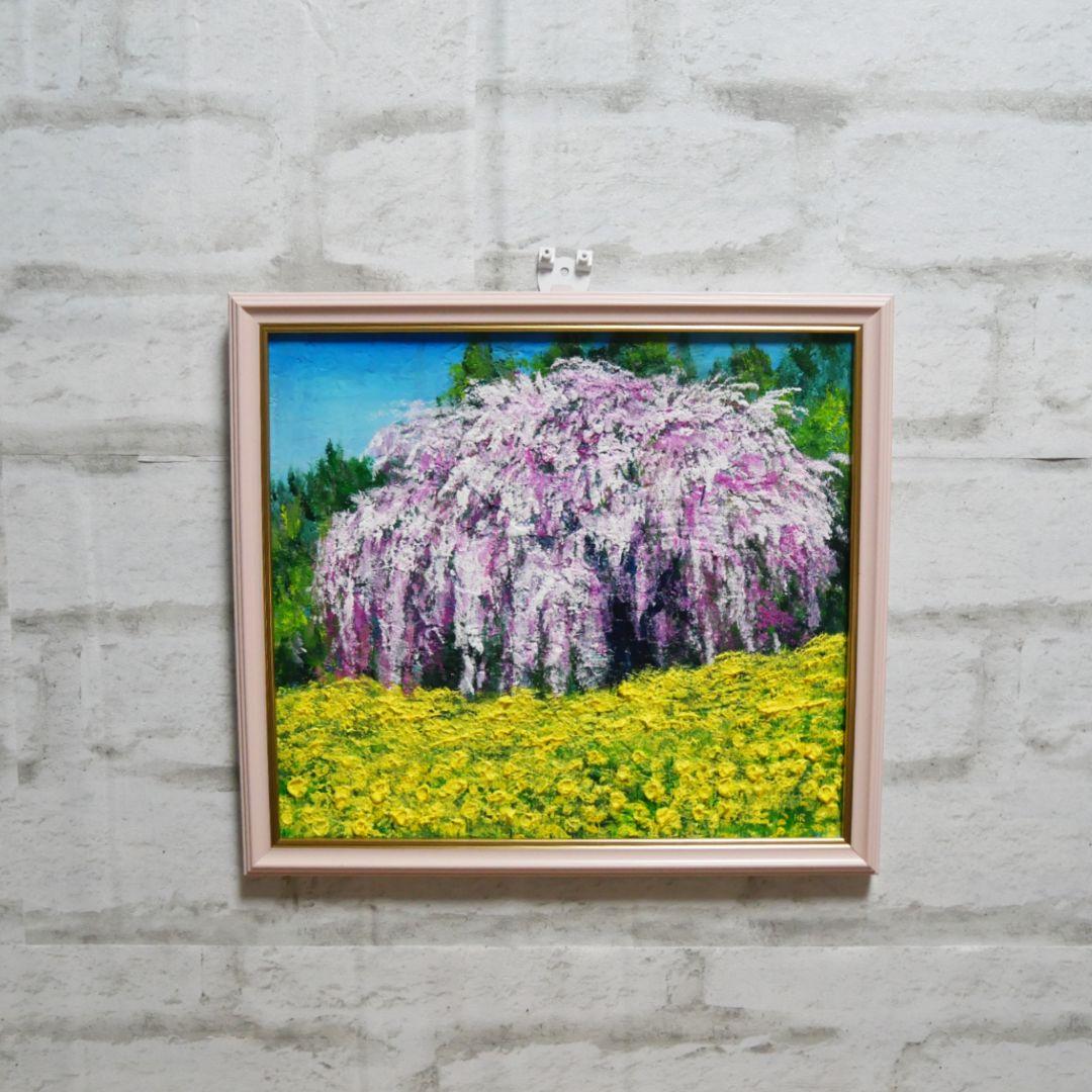 油絵 油彩 油彩画 絵 絵画 【しだれ桜】