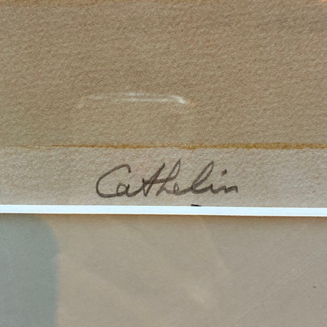 ベルナール・カトラン「白いカサキンの少女」リトグラフ　サイン入　25.11.26