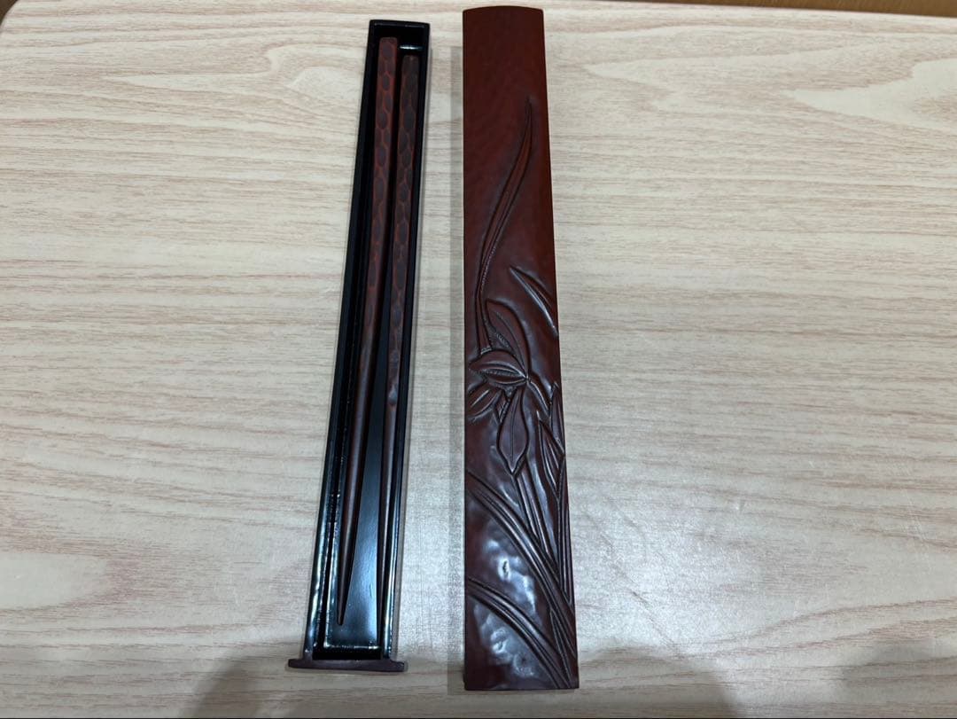 【未使用品】鎌倉彫 まとめセット（しゃもじ・丸皿・箸＋箸箱） 食器 お食い初め