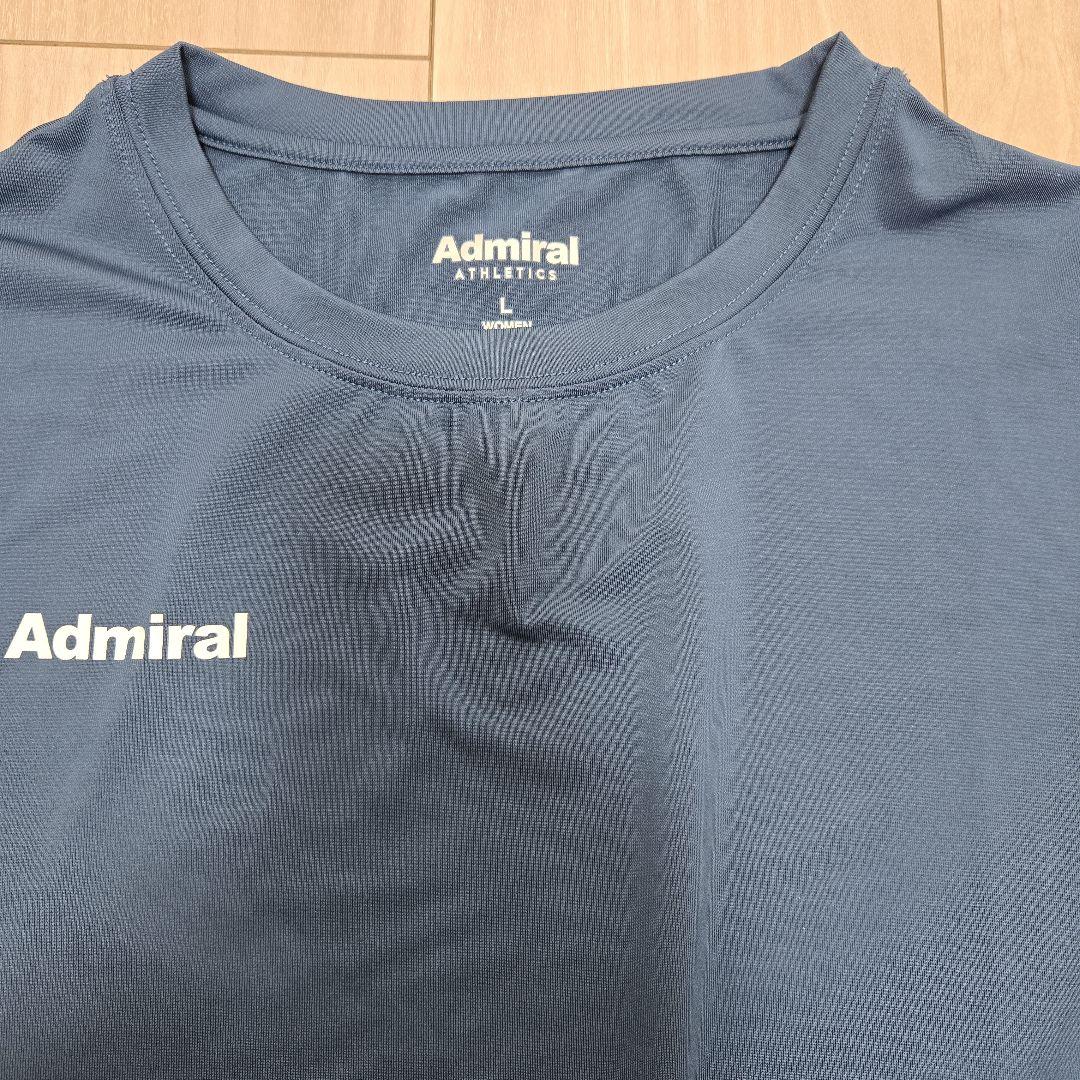 アドミラル テニス サイドアシメスリットTEE Lサイズ　ネイビー