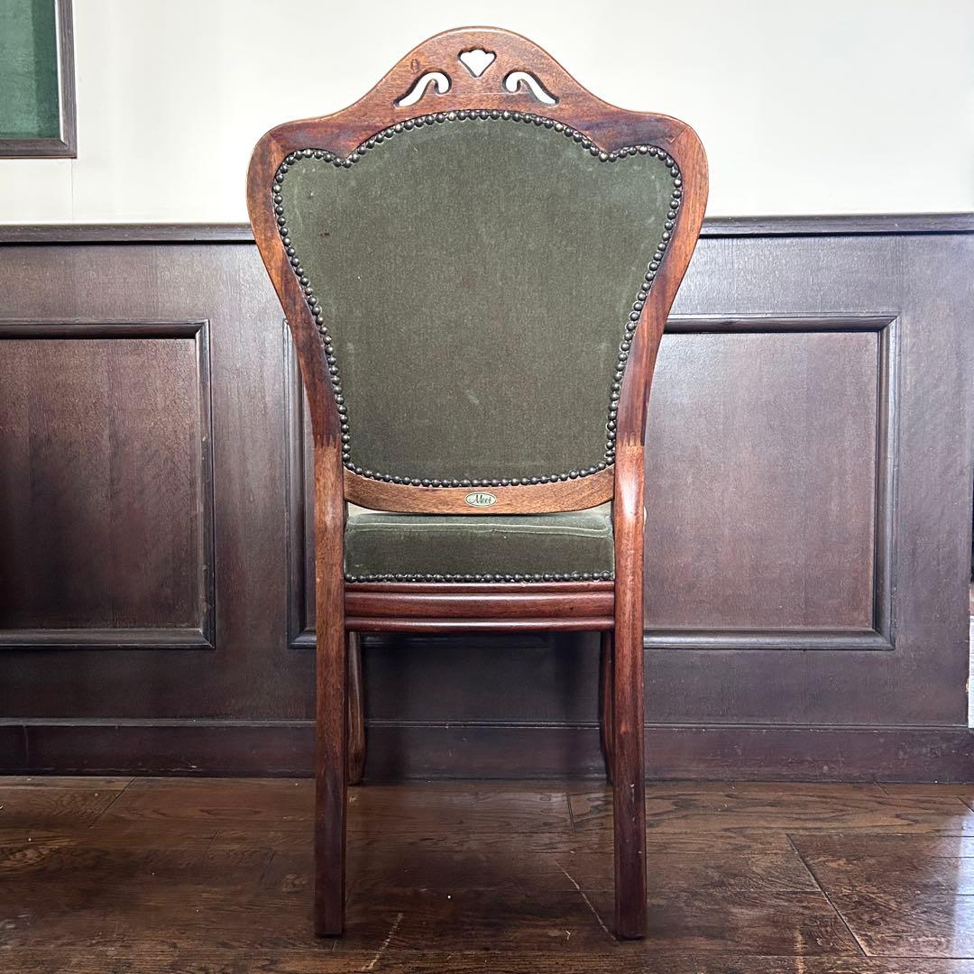 アンティーク 猫足 ベロアチェア/ベルベットチェア